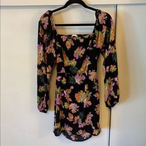 All in Favor Black Floral Dress
